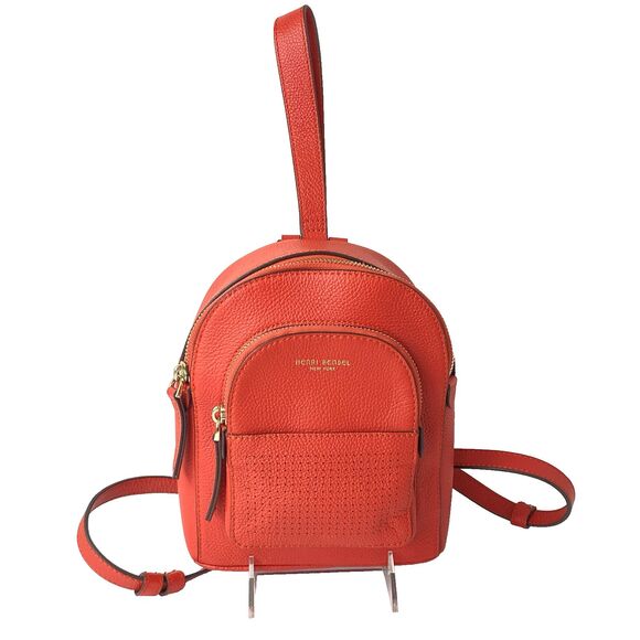 Henri Bendel New York Influencer Mini Convertible Backpack Poinsettia Red Coral - Picture 2 of 16